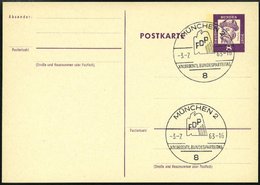 GANZSACHEN P 73 BRIEF, 1962, 8 Pf. Gutenberg, Postkarte In Grotesk-Schrift, Leer Gestempelt Mit Sonderstempel MÜNCHEN XI - Collections