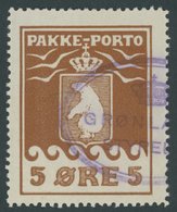 GRÖNLAND - PAKKE-PORTO 6A O, 1918, 5 Ø Hellrotbraun, üblich Gezähnt Pracht, Mi. 100.- - Paketmarken