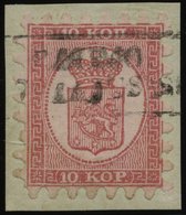 FINNLAND 4Bx BrfStk, 1865, 10 K. Rosakarmin Auf Rosa, R2 RAUMO, Praktisch Alle Zungen, Prachtbriefstück - Sonstige & Ohne Zuordnung