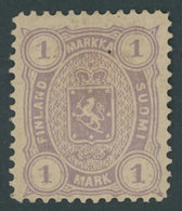 FINNLAND 19By *, 1882, 1 M. Violett, Gezähnt L 121/2, Falzrest,Gummi Etwas Gebräunt Sonst Pracht, Mi. 500.- - Sonstige & Ohne Zuordnung