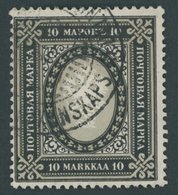 FINNLAND 54 O, 1901, 10 M. Schwarz/hellgrau, Pracht, Mi. 220.- - Sonstige & Ohne Zuordnung