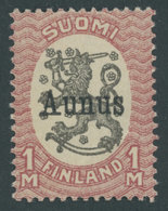AUNUS 6 *, 1919, 1 M. Karmin/schwarz, Falzrest, Pracht, Mi. 120.- - Europe (Other)