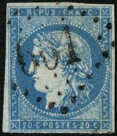 FRANKREICH 41I O, 1870, 20 C. Blau, Type I, Pracht, Mi. 750.- - Sonstige & Ohne Zuordnung