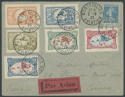 FRANKREICH 2.9.1923, Montpellier Flugmeeting, Flugpost-Vignetten Mit 25 C. Blau Auf Luftpostbrief, Pracht - Sonstige & Ohne Zuordnung