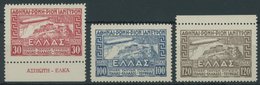 GRIECHENLAND 352-54 **, 1933, Graf Zeppelin, Prachtsatz, Mi. 380.- - Sonstige & Ohne Zuordnung