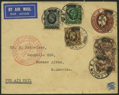 GROSSBRITANNIEN Katapultpost-Südatlantik: 1936, 11/2 P. Ganzsachenumschlag Mit Zusatzfrankatur Von London über Berlin Un - Used Stamps