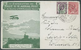 BRITISCHE MILITÄRPOST 105,122 BRIEF, 1911, 11/2 Und 1 P. König Georg V Auf Sonderbrief First U.K. AERIAL POST Mit Selten - Used Stamps