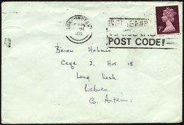 BRITISCHE MILITÄRPOST 667 BRIEF, 1975, 7 P. Dunkellilabraun Auf Brief Aus Londonderry An Den Gefangenen Brian Holmes, Be - Gebraucht