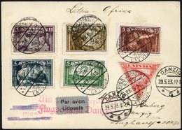 LETTLAND 193-97A BRIEF, 28.5.1933, Aizsargi II, Gezähnt, Auf Afrika-Flug Bis Danzig, Sog. Mitläufer, Prachtkarte, R! - Latvia