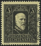 LIECHTENSTEIN 171 O, 1938, 3 Fr. Fürst Franz I, Pracht, Mi. 120.- - Other & Unclassified