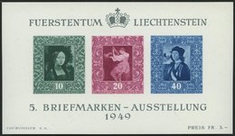 LIECHTENSTEIN Bl. 5 **, 1949, Block Briefmarken-Ausstellung, Pracht, Mi. 170.- - Sonstige & Ohne Zuordnung