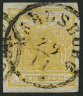 ÖSTERREICH 1Xa O, 1850, 1 Kr. Gelb, Handpapier, Type Ia, K1 KARLSBURG, Pracht - Used Stamps