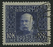 BOSNIEN UND HERZEGOWINA 84 O, 1914, 10 Kr. Violett Auf Grau, Pracht, Mi. 170.- - Bosnia And Herzegovina