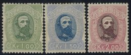 NORWEGEN 32-34 *, 1878, König Oskar II, Gummireste, Feinst, Mi. 110.- - Other & Unclassified