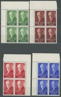 NORWEGEN 172-75 VB **, 1935, Nansen-Fond In Eckrandviererblocks, Pracht, Mi. (160.-) - Other & Unclassified