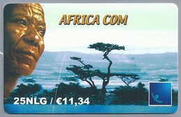 NL.- INTERNATIONAL PHONECARD. AFRICA COM. 25NLG / € 11.34. 2 Scans. - GSM-Kaarten, Bijvulling & Vooraf Betaalde