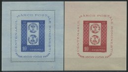 RUMÄNIEN Bl. 40/1 **, 1958, Blockpaar 100 Jahre Briefmarken, Pracht, Mi. 120.- - Sonstige & Ohne Zuordnung