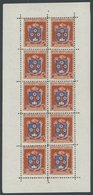 SAN MARINO 333KB **, 1945, 25 L. Wappen Im Kleinbogen (10), Pracht, Mi. 200.- - Sonstige & Ohne Zuordnung