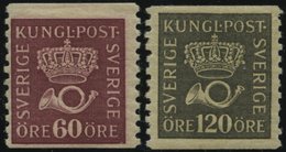 SCHWEDEN 196,204I *, 1925/6, 60 Und 120 Ø Freimarken, üblich Gezähnt Pracht - ... - 1855 Prephilately