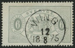 DIENSTMARKEN D 4Ac O, 1874, 6 Ö. Grau, Gezähnt 14, Zentrischer K1 WING, Punkthelle Stelle Sonst Pracht, Mi. 190.- - Dienstmarken