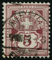 SCHWEIZ BUNDESPOST 46 O, 1882, 5 C. Lilabraun, Pracht, Mi. 120.- - 1843-1852 Kantonalmarken Und Bundesmarken