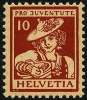SCHWEIZ BUNDESPOST 132 **, 1916, 10 C. Pro Juventute, Postfrisch, Pracht, Mi. 150.- - 1843-1852 Federal & Cantonal Stamps