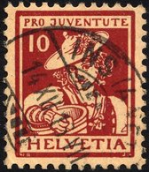 SCHWEIZ BUNDESPOST 132 O, 1916, 10 C. Pro Juventute, Pracht, Mi. 90.- - 1843-1852 Federal & Cantonal Stamps