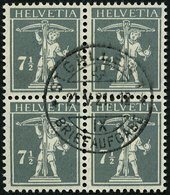 SCHWEIZ BUNDESPOST 138xIII VB O, 1915, 13 C. Dunkelgrauoliv Auf Mattgelblichorange, Type III, Im Zentrisch Gestempelten  - 1843-1852 Kantonalmarken Und Bundesmarken