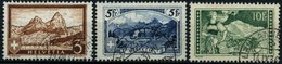 SCHWEIZ BUNDESPOST 226-28 O, 1928/31, Gebirgslandschaften, Prachtsatz, Mi. 70.- - 1843-1852 Federal & Cantonal Stamps