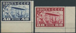 SOWJETUNION 390/1A **, 1930, Graf Zeppelin, Gezähnt A, Aus Der Rechten Unteren Bogenecke, Pracht, Mi. 200.- - Used Stamps