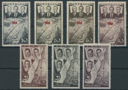 SOWJETUNION 595-601 **, 1938, 1. Und 2. Nonstop-Transpolarflug, 2 Prachtsätze, Mi. 140.- - Used Stamps