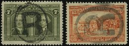 KANADA 88,90 O, 1908, 7 Und 15 C. Quebec, 2 Werte Mit R-Stempel, Feinst/Pracht, Mi.165.- - Canada