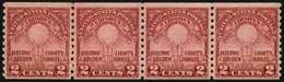 USA 317D **, Scott 656, 1929, 2 C. Edison, Senkrecht Gezähnt 10, Im Waagerechten Viererstreifen, Postfrisch, Pracht, $ 9 - Sonstige & Ohne Zuordnung