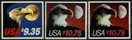 USA 1648D,1750uD,vC **, Scott 1909,2122,2122b, 1983/9, 9, 35 Und 10.75 $ Weißkopfadler, Pracht - Sonstige & Ohne Zuordnung