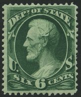 DIENSTMARKEN D 59 *, Scott O 60, 1873, 6 C. State, Falzreste, Pracht, Signiert Gebrüder Senf, $ 220 - Other & Unclassified