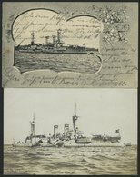 ALTE POSTKARTEN - SCHIFFE KAISERL. MARINE BIS 1918 S.M.S. Brandenburg, 2 Ungebrauchte Karten - Krieg