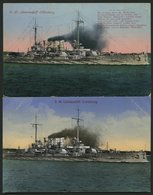 ALTE POSTKARTEN - SCHIFFE KAISERL. MARINE BIS 1918 S.M. Linienschiff Oldenburg, 2 Karten, Eine Gebraucht - Warships