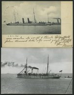 ALTE POSTKARTEN - SCHIFFE KAISERL. MARINE BIS 1918 S.M.S. Pfeil, 2 Karten - Krieg