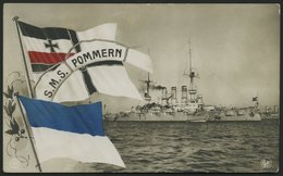 ALTE POSTKARTEN - SCHIFFE KAISERL. MARINE BIS 1918 S.M.S. Pommern, Eine Karte - Krieg