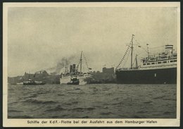 ALTE POSTKARTEN - SCHIFFE Schiffe Der K D F.-Flotte Bei Der Ausfahrt Aus Dem Hamburger Hafen, Karte Von 1937 - Sonstige & Ohne Zuordnung