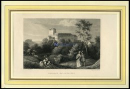 BALLENSTÄDT: Das Schloß, Stahlstich Von Richter/Hinchliff Um 1840 - Lithographien