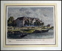 BERLIN, CHARLOTTENBURG: Die Kaiserin-Augusta-Stiftung, Kolorierter Holzstich Nach Geißler Um 1880 - Lithographien