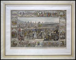 VIVIS: Das Winzerfest, Kolorierter Holzstich Von Jauslin Um 1880 - Lithographien