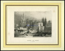 BURGOS, Teilansicht, Stahlstich Von B.I. Um 1840 - Lithographien