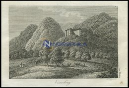 EISENBERG, Zu Bilin/Kgr. Böhmen: Bergschloß Mit Garten Und Wanderern, Kupferstich Von J. J. Wagner Von 1820 - Lithographies