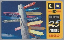 NL.- INTERNATIONAL PHONECARD. BEL NET. VIJFENTWINTIG GULDEN 25. BELGELD. Barneveld.. 2 Scans. - Schede GSM, Prepagate E Ricariche