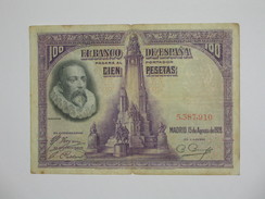 ESPAGNE. 100 Pesetas - Cien Pestas - 15.08.1928 **** EN ACHAT IMMEDIAT **** - 100 Peseten