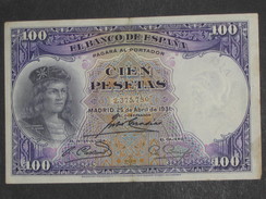 ESPAGNE 100 Pesetas - Cien Pestas  25-04-1931 - El Banco De Espana  **** EN ACHAT IMMEDIAT **** - 100 Peseten