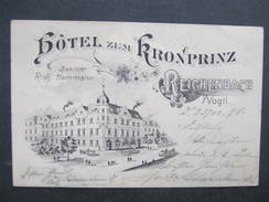 AK REICHENBACH I. Vogtland Hotel Zum Kronprinz 1898 // D*29177 - Reichenbach I. Vogtl.