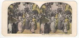 Vue Stéréoscopique /Palestine/JERUSALEM/"Group Of Jews, In Streets Of Jerusalem"/Vers 1870-1890        STE89 - Fotos Estereoscópicas